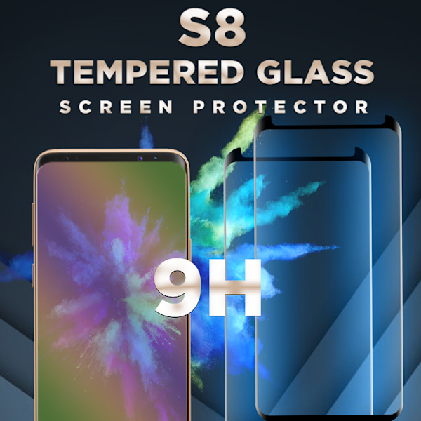 2-Pack SAMSUNG S8 Skærmbeskyttelse - Hærdet Glas 9H - Super kvalitet 3D