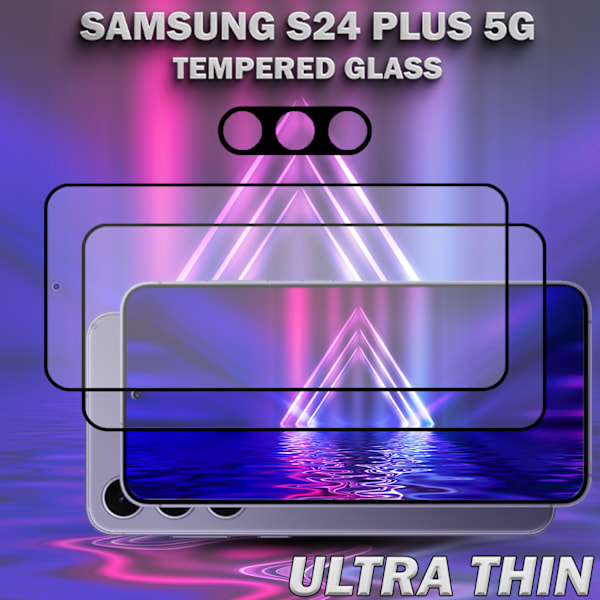 2-Pack SAMSUNG S24 PLUS Skærmbeskyttelse & 1-Pack linsebeskyttelse - Hærdet Glas 9H - Super kvalitet 3D