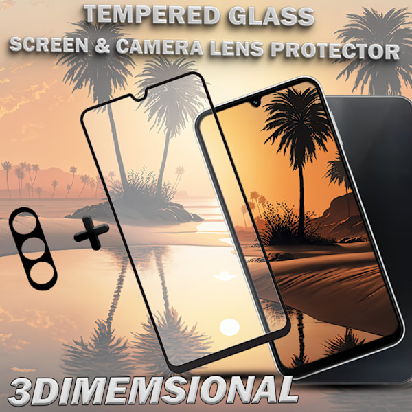 1-Pack SAMSUNG A24 Skærmbeskyttelse & 1-Pack linsebeskyttelse - Hærdet Glas 9H - Super kvalitet 3D