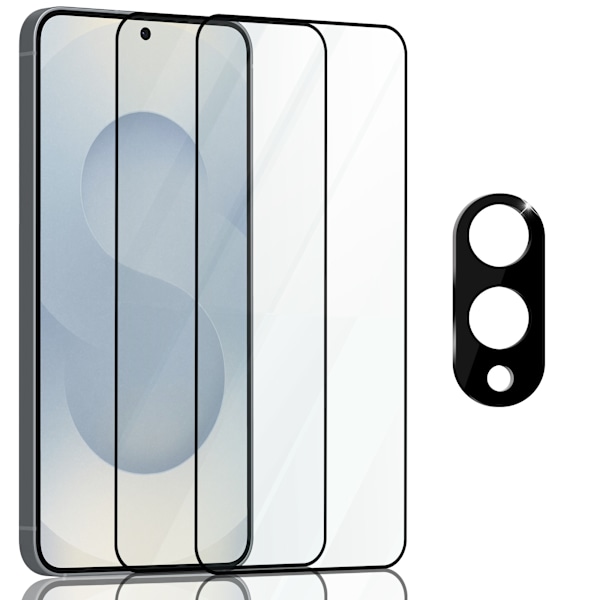 2-Pack Samsung S25 Edge Skærmbeskyttelse & 1-Pack linsebeskyttelse - Hærdet Glas 9H - Super kvalitet 3D