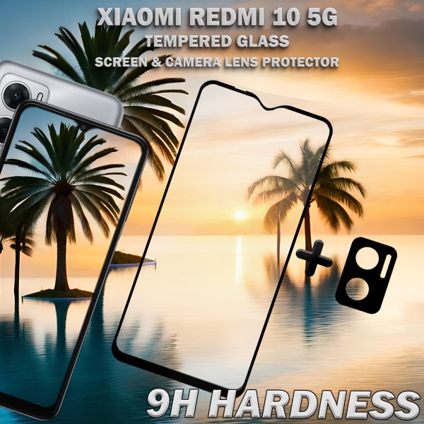 Xiaomi Redmi 10 5G & 1-Pack linsskydd - Härdat Glas 9H - Super kvalitet 3D
