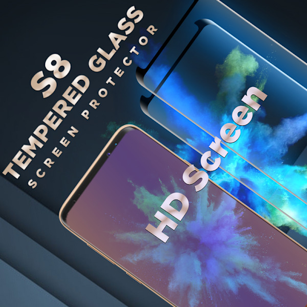 2-Pack SAMSUNG S8 Skærmbeskyttelse - Hærdet Glas 9H - Super kvalitet 3D
