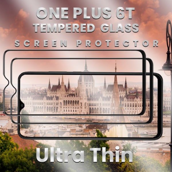 2-Pack OnePlus 6T - Härdat Glas 9H - Super kvalitet 3D Skärmskydd