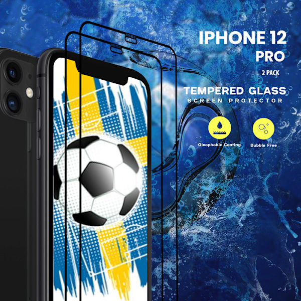 2-Pack IPHONE 12 PRO Skærmbeskyttelse - Hærdet Glas 9H - Super kvalitet 3D