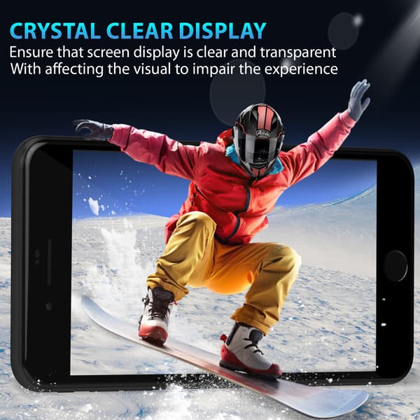 1-Pack Iphone 7 Plus Black Skärmskydd - Härdat Glas 9H - Super kvalitet 3D
