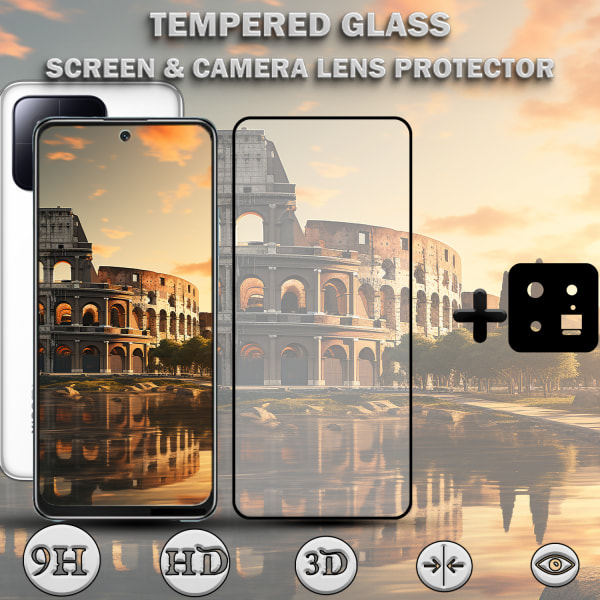 1-Pack XIAOMI 13 Skärmskydd & 1-Pack linsskydd - Härdat Glas 9H - Super kvalitet 3D