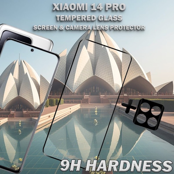 1-Pack XIAOMI 14 PRO Skärmskydd & 1-Pack linsskydd - Härdat Glas 9H - Super kvalitet 3D