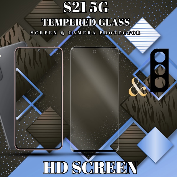 1-Pack Samsung S21 (5G) Skärmskydd & 1-Pack linsskydd - Härdat Glas 9H - Super kvalitet 3D