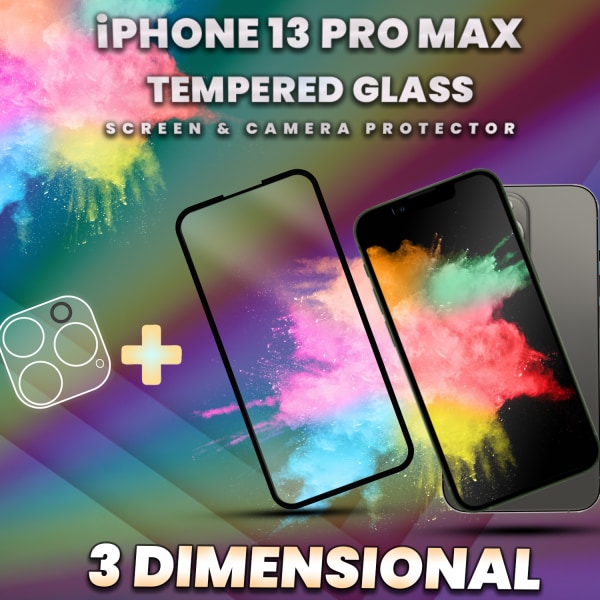 1-Pack iPhone 13 Pro Max - Skärmskydd & 1-Pack linsskydd-9H Glas