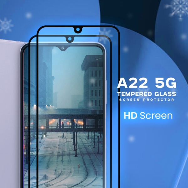 2 Pack Samsung Galaxy A22 5G - Härdat glas 9H - Top kvalitet 3D