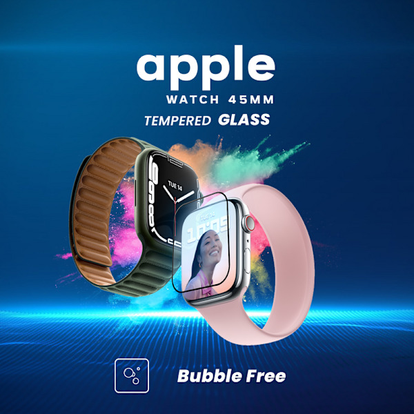 1-Pack APPLE WATCH SERIES 7 45MM Näytönsuoja - Karkaistu Lasi 9H - Super laatu 3D