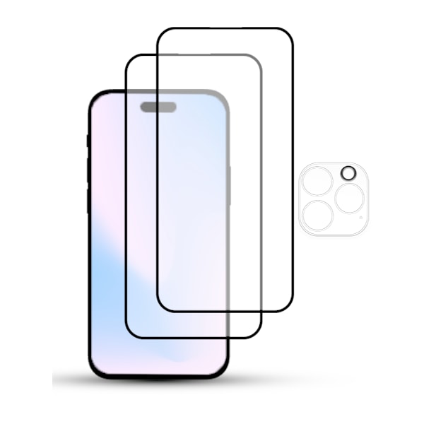 2-Pack IPHONE 14 PRO MAX Näytönsuoja - Karkaistu Lasi 9H - Super laatu 3D