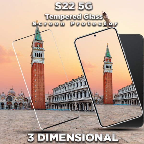 1-Pack SAMSUNG S22 Skærmbeskyttelse - Hærdet Glas 9H - Super kvalitet 3D