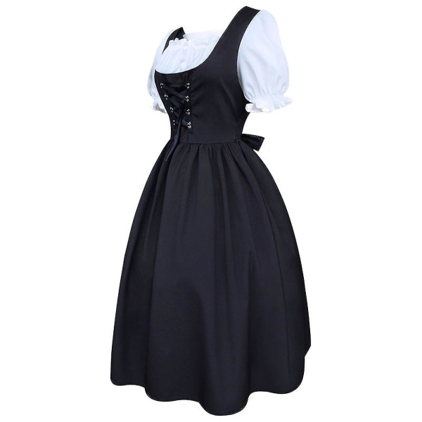 Mode oktoberfestdräkt för kvinnor Bayersk ölflicka Drindl Tavern Maid Dress New V XL