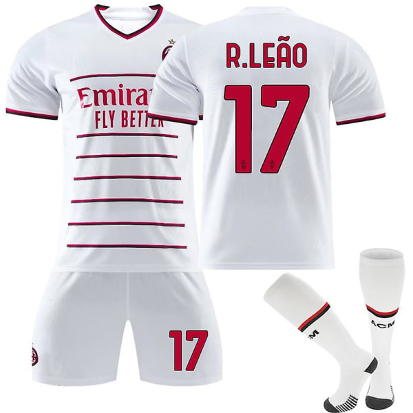 Ac Milan Away Barn Herr Fotbollströja Träningströja Kostym 22/23 R.LEAO 17 Kids 16(90-100CM)