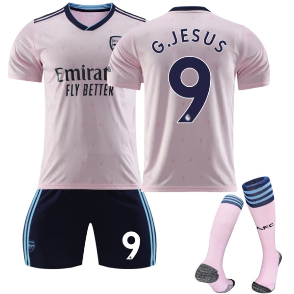 22-23 Arsenal 2 Away Pink nro 9 Jesus Shirt 8 Erdgau 19 Pepe Football Kit XS