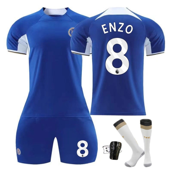 2023-24 Chelsea Home No. 7 Sterling No. 8 Enzo Fotbollströja Sportkläder 26