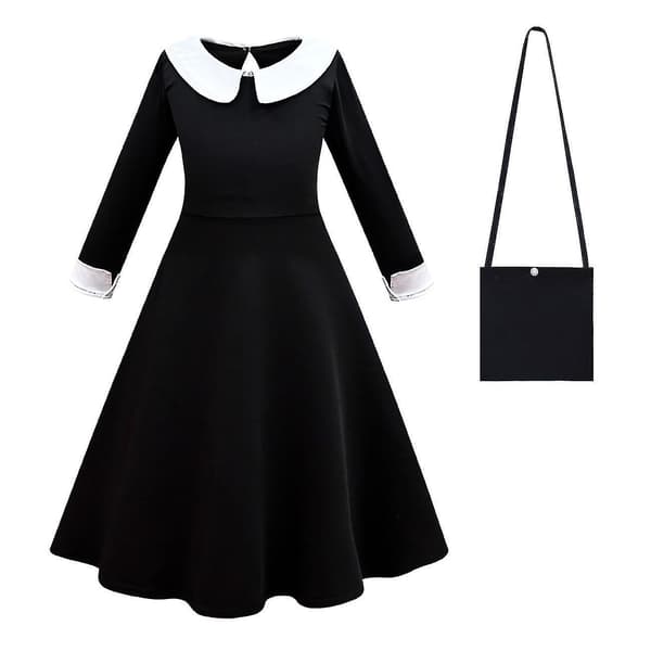 Onsdag Addams sæt festkostumer til voksne børn Only dresses 150cm