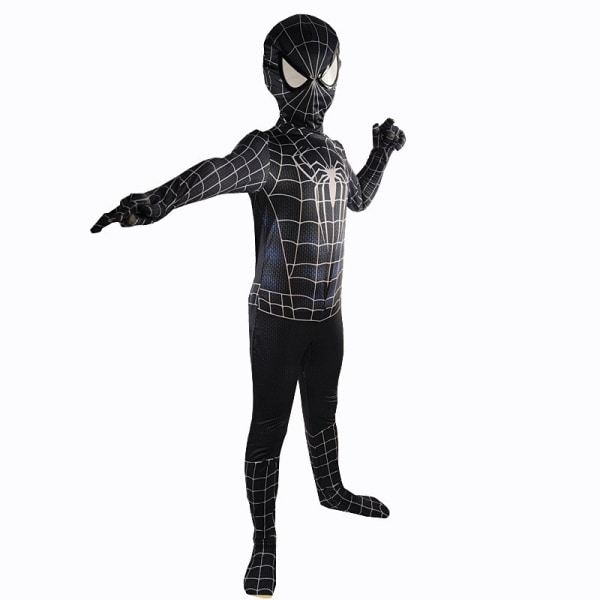 Halloween Spider Man Barns Cosplay Kläder Klassisk Svart Spindel 150 yards