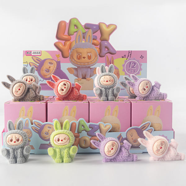 Labu Bu Bubble Mar docka blind box 12 stycken Yoga pull bubu