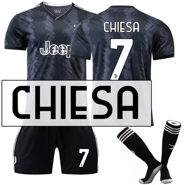 22-23 Juventus Kits fotballdrakt for treningsdress for voksne W CHIESA 7 Kids 16(90-100CM)