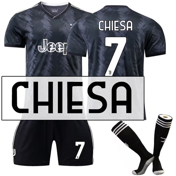 22-23 Juventus Kits -jalkapallopaita aikuisten harjoituspukuun W CHIESA 7 L