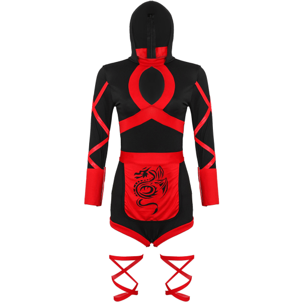 Naruto kostymer för kvinnor Game Anime Cosplay Kostymer cosplay Red L XL