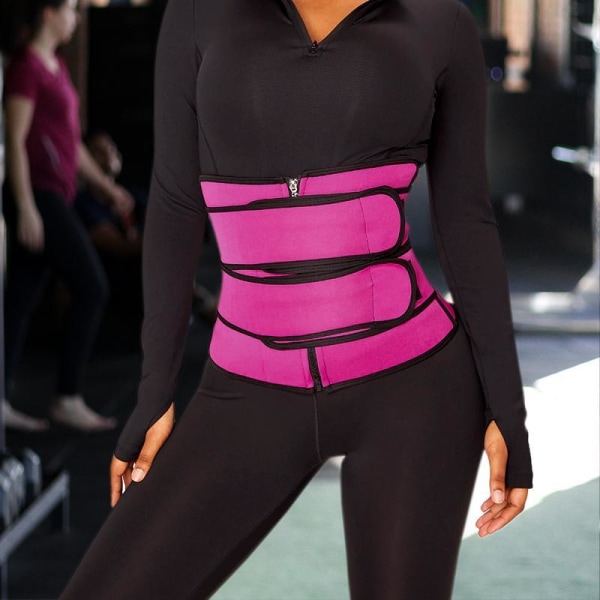 Waist Trainer ed Två Band, Rosa - Pink m