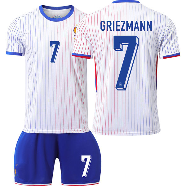 Frankrig 2024 landsholdstrøje fodboldtrøje UEFA EM-udgave hjem barn voksen sæt nr 7 GRIEZMANN sockless sockless L