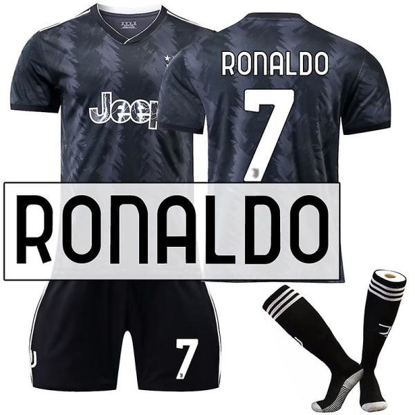 22-23 Juventus Kits fodboldtrøje til voksentræningsdragt W RONALDO 7 Kids 26(140-150CM)