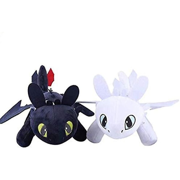 2 stk/sæt Sådan træner du din drage 3 Tandløs Light Night Fury Soft Toy 27cm A