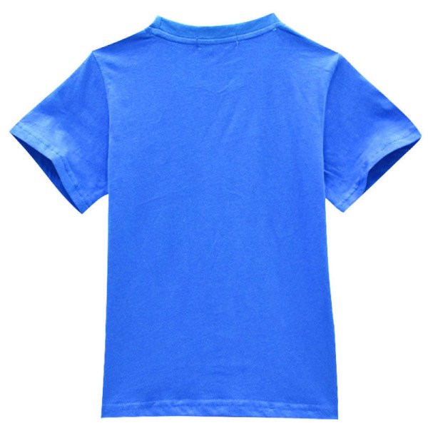 Kid Fortnite Print kortärmad tecknad sommar Casual T-shirt blue 160cm