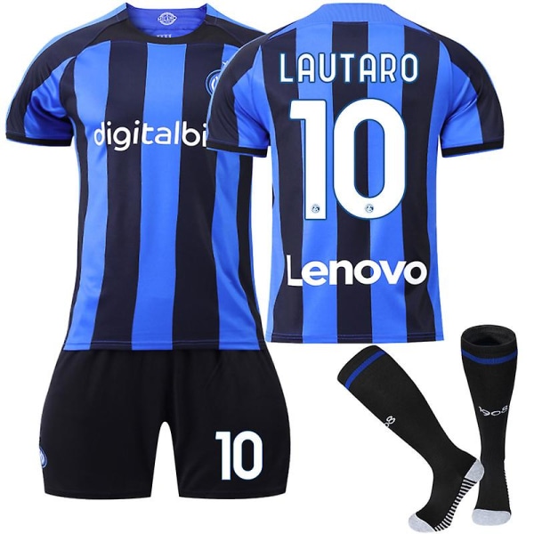 22-23 Inter Milan Hjemmeskjorte #10 Lautaro Acosta Fotballdrakt Voksne Barn 2XL