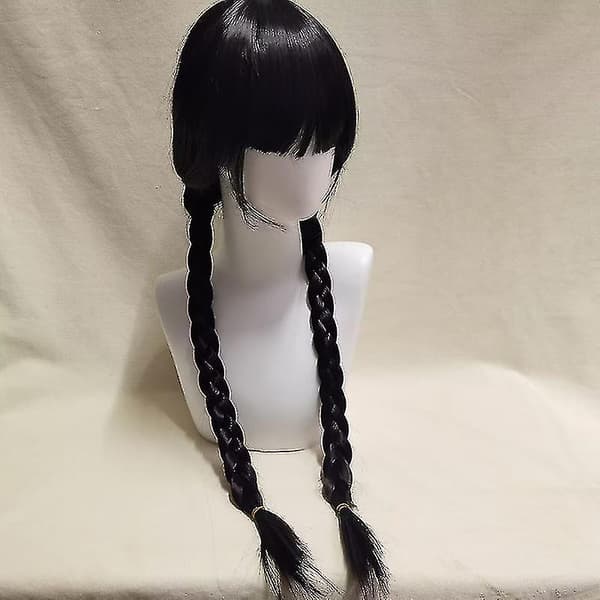 Onsdag Addams Set Festdräkter för vuxna barn Without wig L
