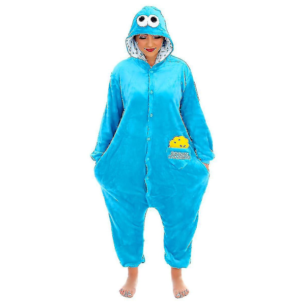 Tegneseriefigurer Unisex Onesie Fancy Dress Hættetrøjer Blue Sesame Street XL(180CM-190CM)