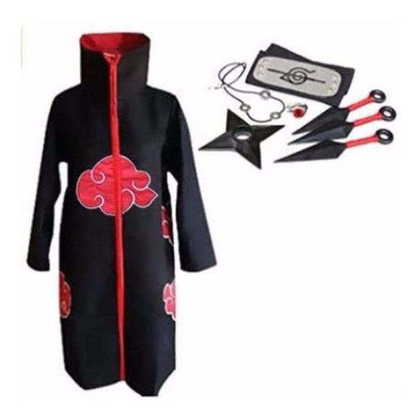 Unisex Halloween Akatsuki Cosplay-kostyme, 6 deler L