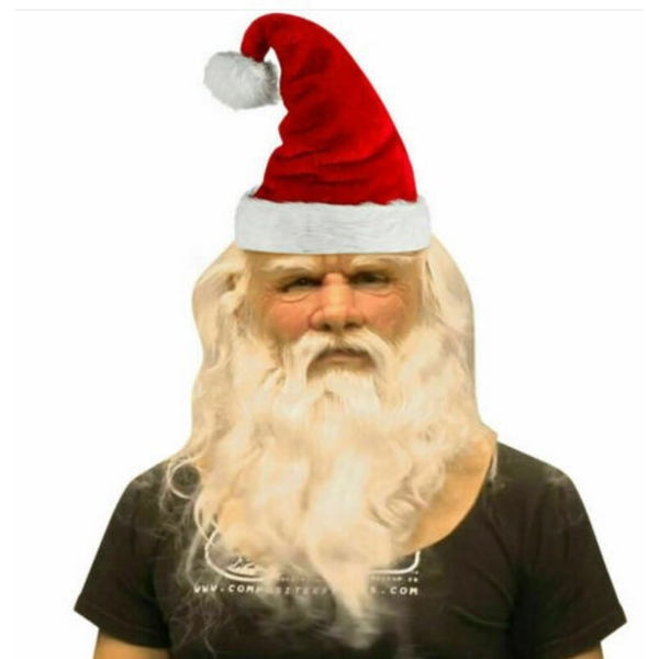 Skæggede bedstefar Sjov julemaske Bare hoved Gammelt Latex Hoved Cov
