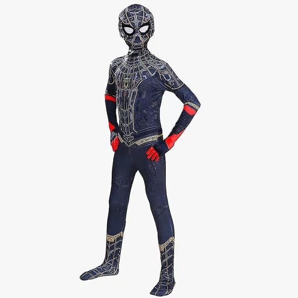 Spiderman Cosplay -asu aikuisille lapsille No Way Home Black 130cm