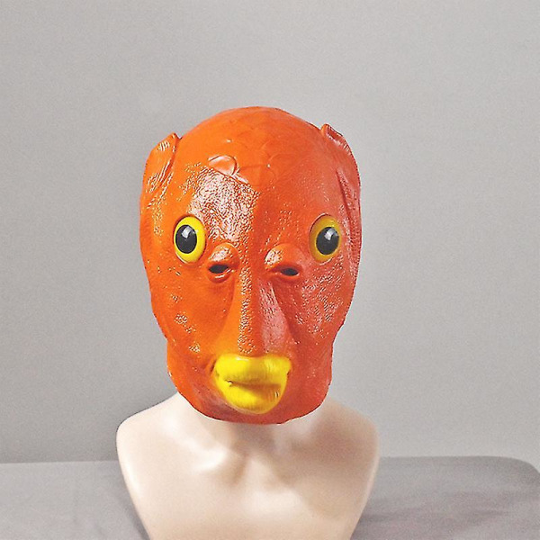 Latex hovedbetræk Grøn Fisk Fisk Halloween Dress Up Mask Orange