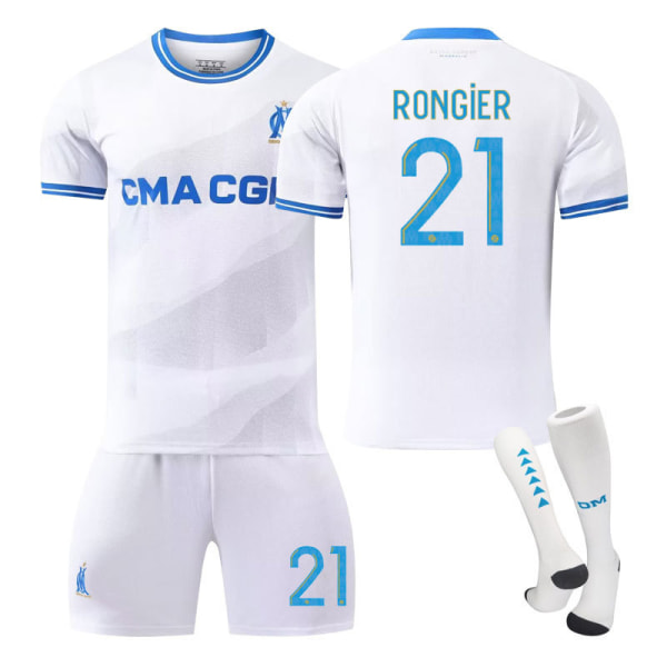 23-24 Marseille hjem ny fotballdrakt barnas student treningsdress jersey sportsklær NO.21 RONGIER L