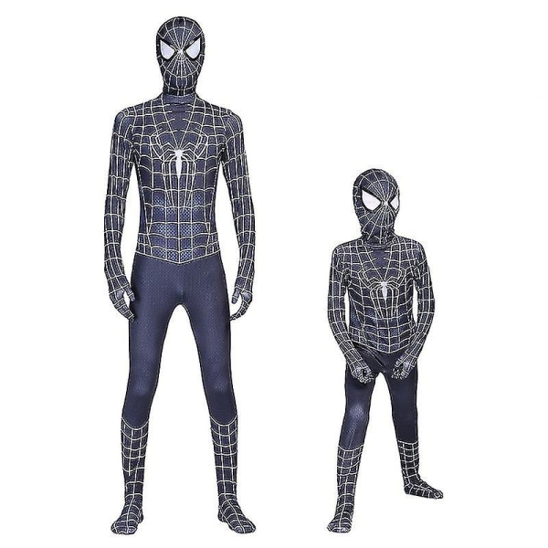 Musta Spiderman Cosplay Superhero Costume Kids Adult Bodysuit-c . 150 Kids (140-150cm)