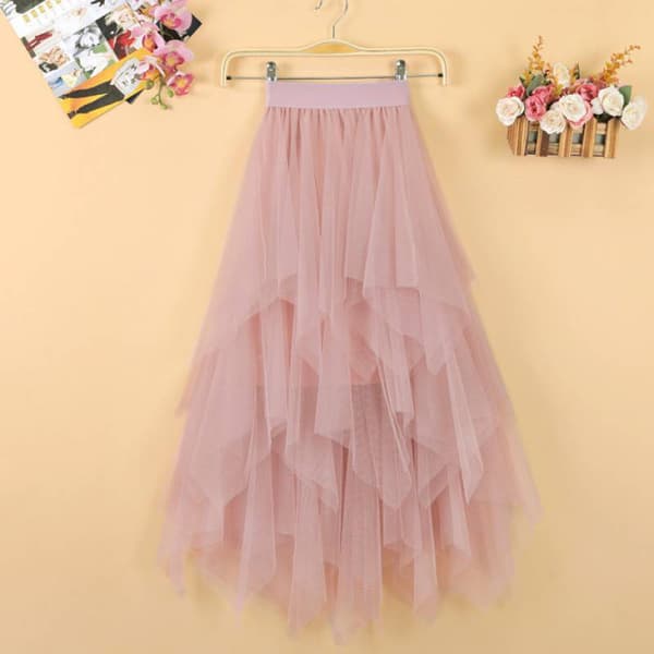Mesh tyll kjol agerklänning Pink L