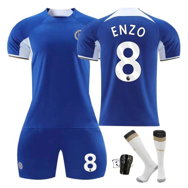 2023-24 Chelsea hjemmenummer. 7 Sterling nr. 8 Enzo Fotballskjorte Sportsklær L