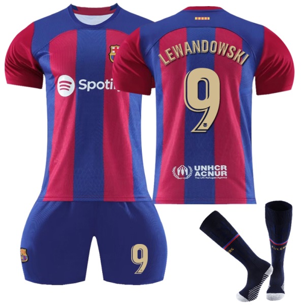 23- Barcelona Home Kids Football Shirt nr. 9 Lewandowski 24