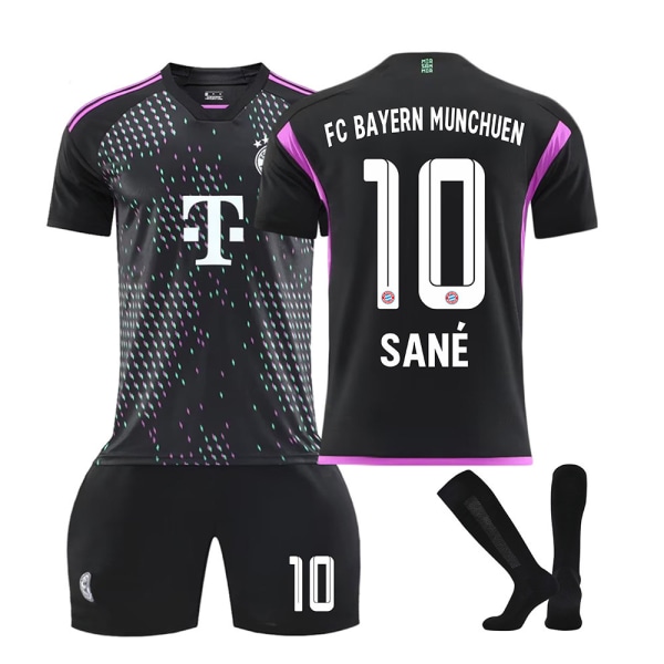 2324Bayern away svart fotballskjorteerme for voksne barn NO.10with socks XS