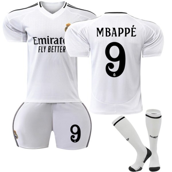 2024-2025 Real Madrid Hemma Barn Fotbollströja Kit Nr. 9 Mbappé 22