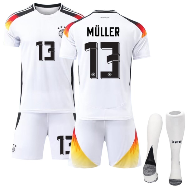 Mub- EM 2024 Tyskland hemmatröja för fotboll 13 MULLER X 13 MULLER 24