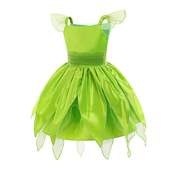 Jenter Tinkerbell Kostyme Prinsessekjole Fancy Fairy Kjoler Cosplay Festantrekk 100cm