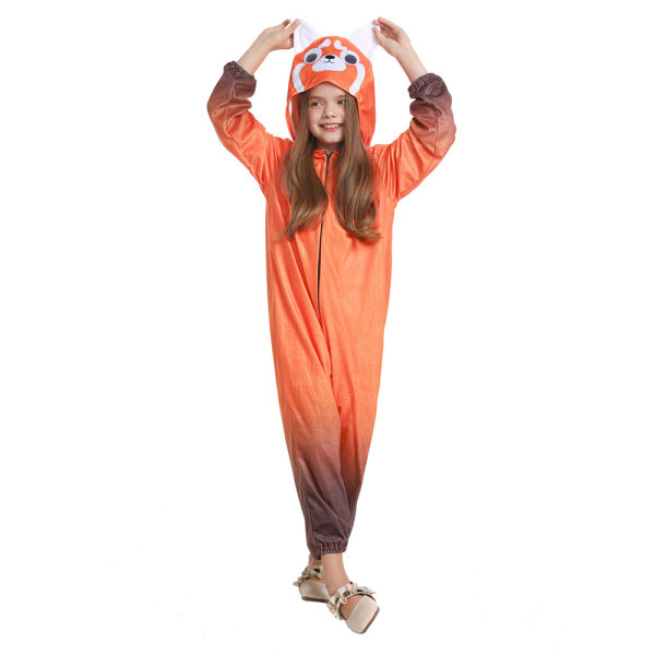 Turning Red Panda Raccoon Cosplay-antrekk Mei Jumpsuit Halloween 130cm