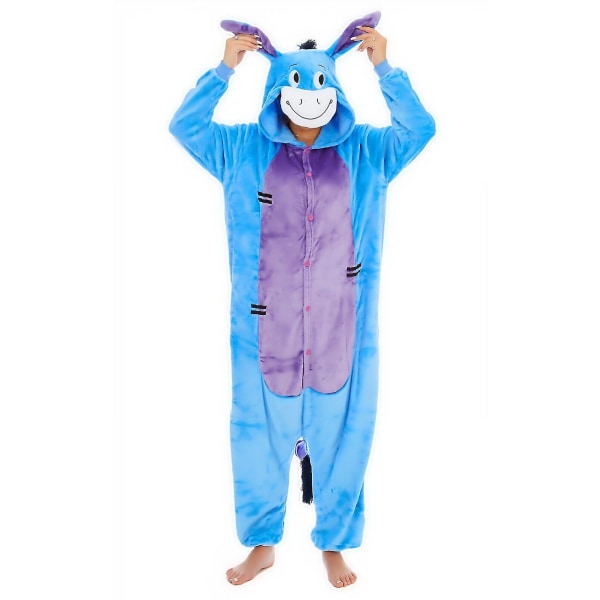 Nalle Puh Unisex Onesie | Character Hoodie Pyjamas | Fancy Dress Kostym | Bekvämt & roligt | Kläder med Disney-tema Eeyore Donky 120x120x74cm